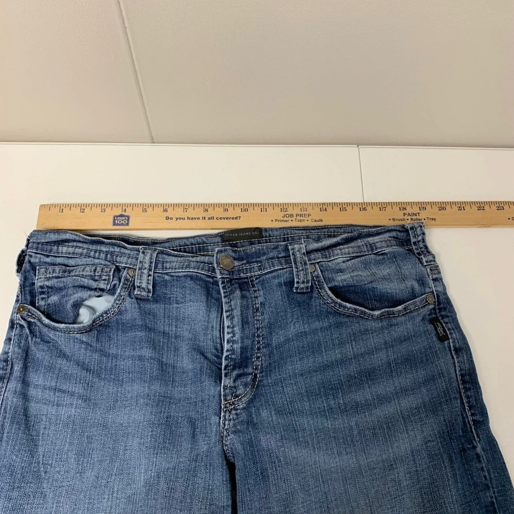 Silver Jeans Co Gordie Jeans Mens 36x34 Blue Loose Fit Straight Leg M83456LDS328